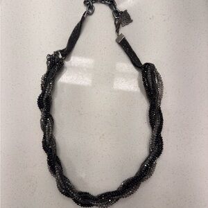 Elegant Black and Silver Beaded Necklace